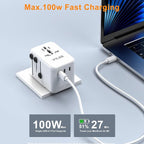 PD100W GaN Universal Travel Adapter, International Power Adapter in One - Image 3