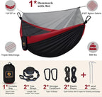 Camping Hammock with Net, Travel Portable Lightweight Hammocks with Tree Straps - Image 6