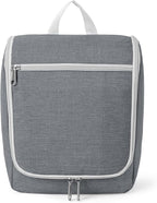 Della Gao Travel Hanging Toiletry bag for Men & Women, Water-resistant Sturdy Nylon Toiletries Organizer for Cosmetics, Makeup Brushes, Shaving Tools, Bathroom Bag, Grey