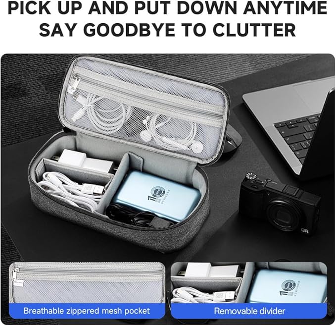 Teskyer Electronics Organizer Travel Case, Waterproof Portable Tech Accessories - Image 3