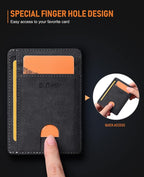 Buffway Slim Minimalist Front Pocket RFID Blocking Leather Wallets - Image 6