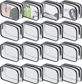 16 Pieces Clear Cosmetic Bags PVC Clear Makeup Bags TSA Approved Toiletry Bag by YedsIntu