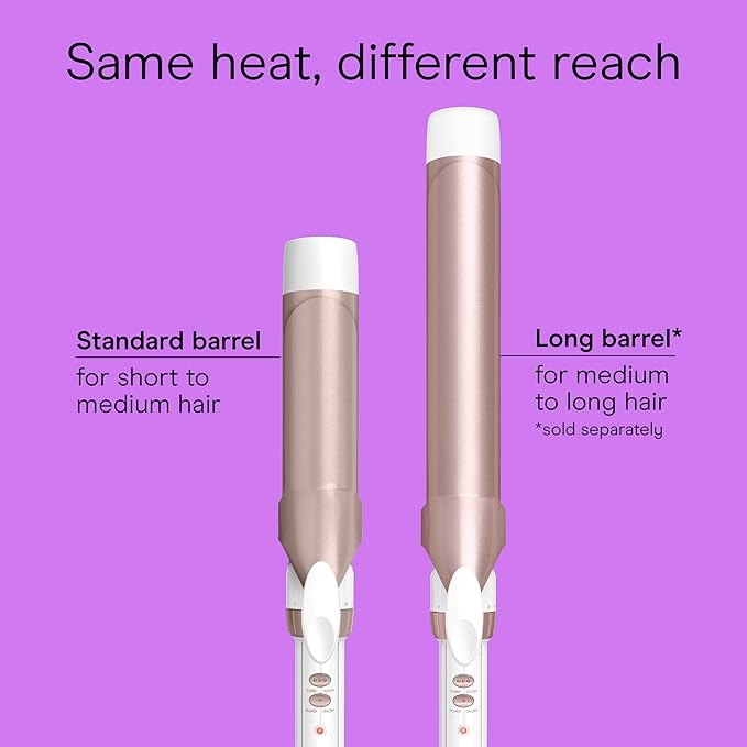 Conair Double Ceramic 1 ½-Inch Curling Iron, 1 ½-Inch Barrel Creates Soft Waves & Curls, Hair Curler for Use on Medium & Long Hair, White/Rose Gold