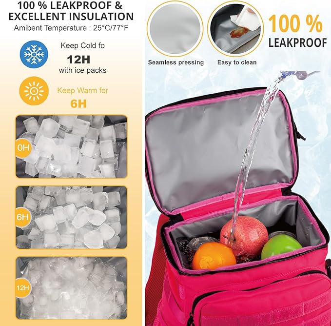 Tactical Backpack Cooler, Soft Lightweight Leakproof Cooler Backpack, Insulated - Image 5