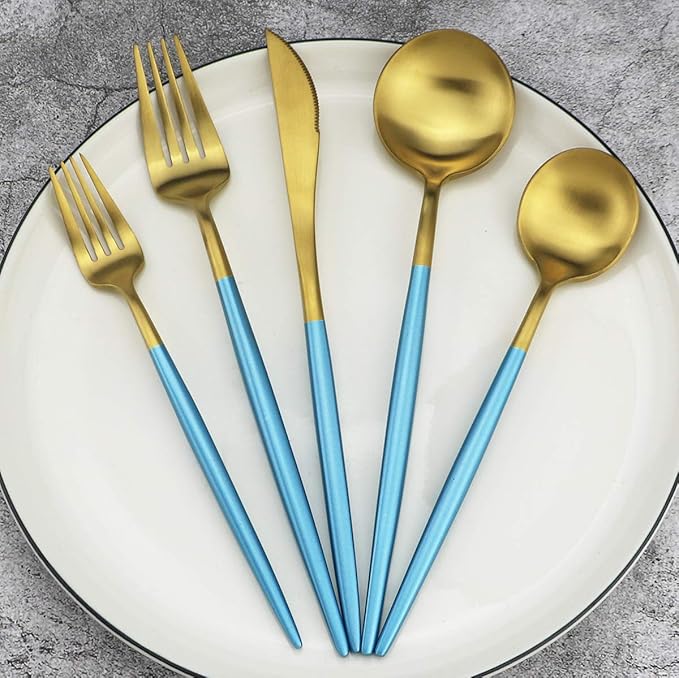 Gugrida 20-Piece 18/10 Stainless Steel Flatware Silverware, Luxury Dinnerware - Image 2