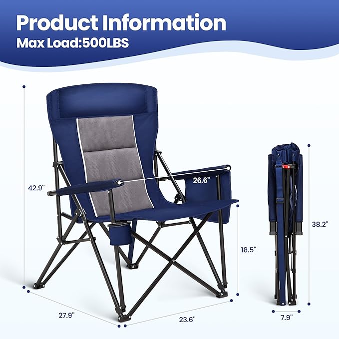 HIGH POINT SPORTS Oversized Camping Chairs - Image 2