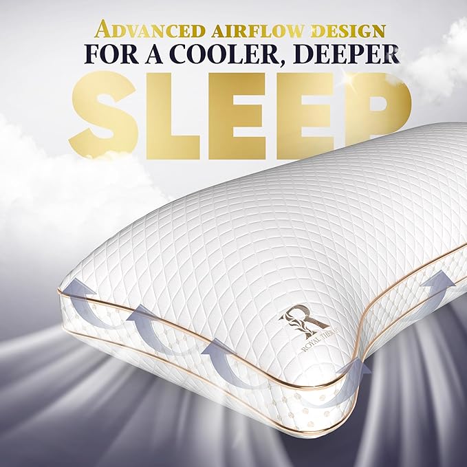 Royal Therapy 4-Pack Adjustable Queen Pillows, Shredded Memory Foam Pillows - Image 4