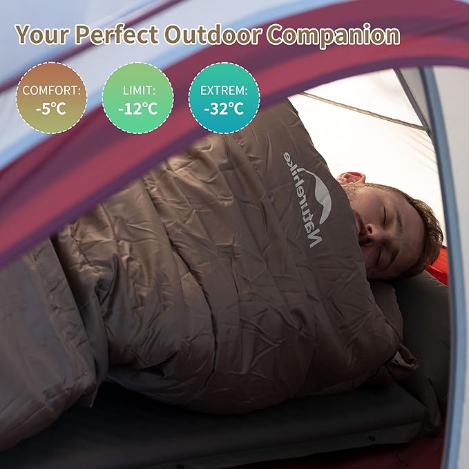 Naturehike Sleeping Bags for Adults, 23/39℉ Mummy Backpacking Sleeping Bag - Image 5