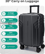 BAGSMART Expandable Carry On Luggage 22x14x9 Airline Approved, 1OO% PC - Image 3