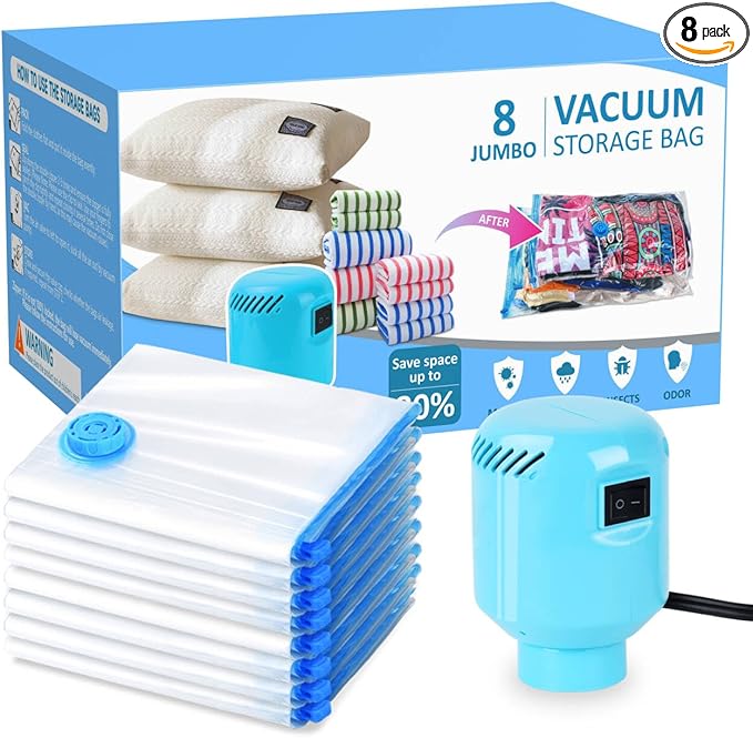Vacuum Storage Bags for Blankets and Comforters 8 Jumbo Vacuum Seal Bags for by 1