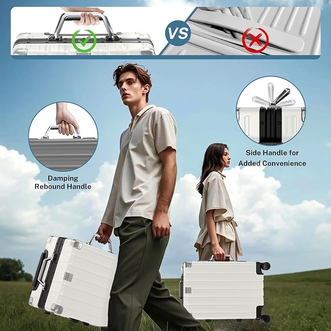 Krute Luggage 24 Inch Aluminum Frame Zipperless Suitcase - Image 5