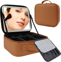 Travel Makeup Bag with LED Mirror Travel Makeup Organizer with 3 Lighted by Unknown