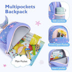 mommore Toddler Backpack for Girls 2-4 Neoprene Backpack - Image 3