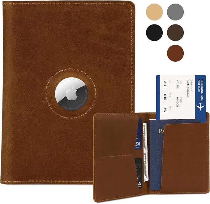 Passport Holder for Men and Women Travel, Real Leather Passport Wallet by Kicoroiny-KeepInnovating