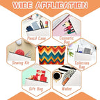 Cosmetic Bags Travel Makeup Toilet Case Waterproof Pouch for Women Girls 6.7X9.45inches - Zigzag Pattern in Warm And Cool Tones