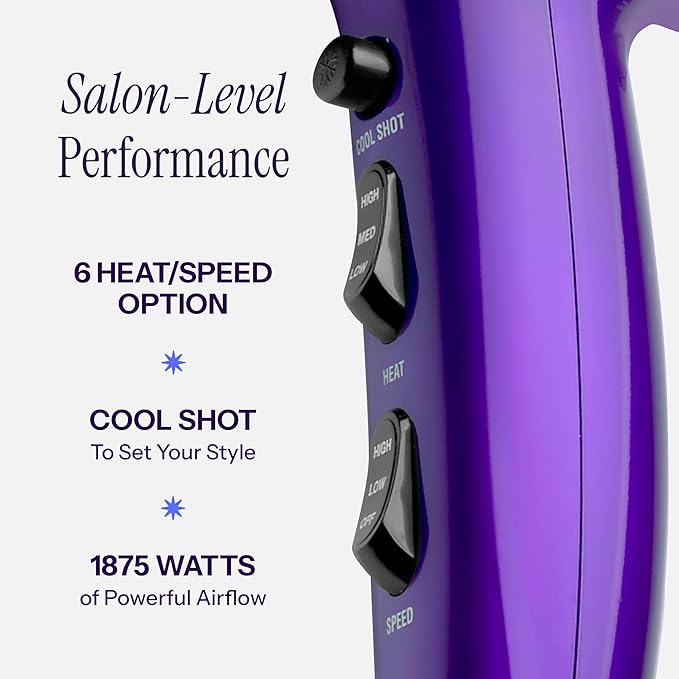 Hot Tools Pro Artist 1875W Turbo Ceramic + Ionic Hair Dryer | Fast Dry, Lightweight