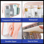 16 Pieces Clear Cosmetic Bags, Large Transparent Makeup Bags, TSA Approved - Image 4