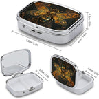 Metal 2 Compartment Pill Organizer Travel Friendly Portable Compact Pill Box - Image 2