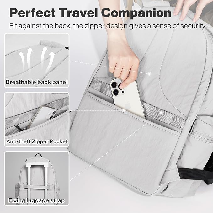 mixi Outdoor Lightweight Backpack Casual Carry On Laptop Backpack Travel Bookbag - Image 7