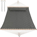 ANOW 2 Person Hammock with Spreader Bars and Detachable Pillow, Quilted Hammock by ANOW