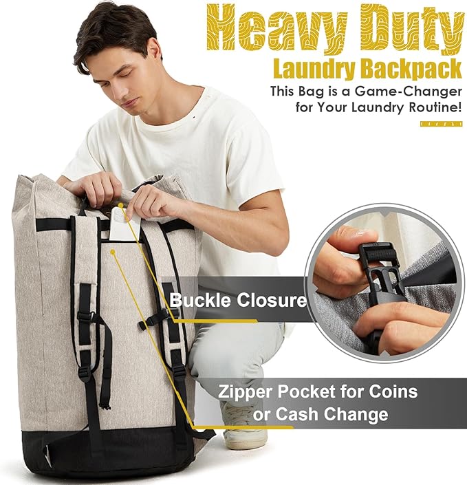 Laundry Bags Extra Large Heavy Duty, Laundry Backpack College 115L, Large - Image 5