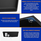 Dcolora 31 Inch Quartz Composite Black Kitchen Sink Undermount Sink Deep Single - Image 4