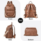 Backpack Purse for Women Laptop Backpack, Leather Travel Backpack Shoulder Bag - Image 4