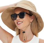 Sun Hats for Women Men UV Protection Wide Brim Bucket Hat by vidsel