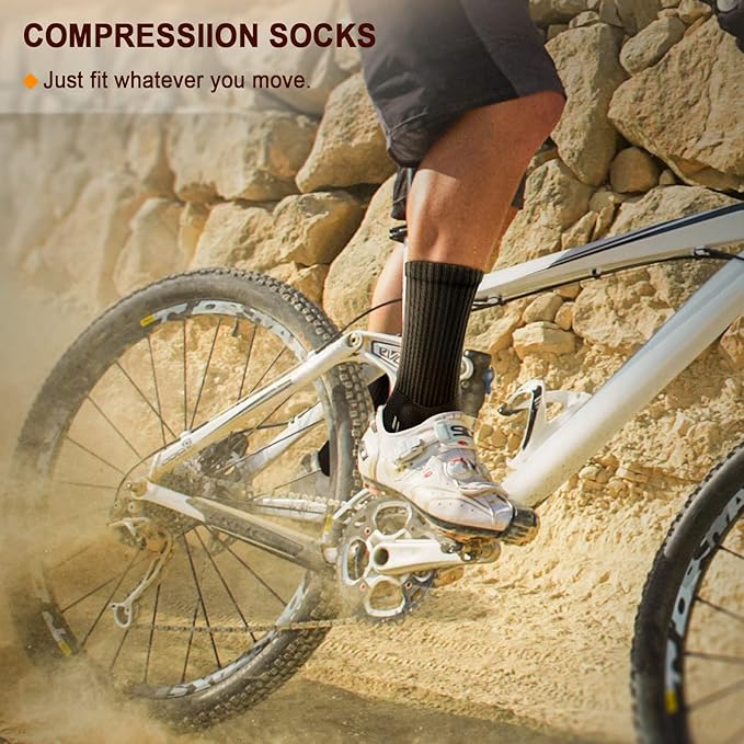 BULLIANT Compression Socks for Men 6Pairs, Athletic Crew Socks Cushioned For - Image 7