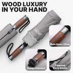 Royal Walk Windproof Folding Travel Umbrella Compact and Strong Luxurious Real - Image 3