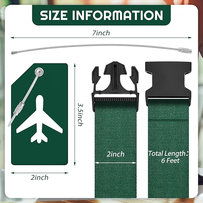 Weewooday 8 Pcs Luggage Straps Suitcase Tags Set - Image 2