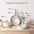 SENSARTE Nonstick Ceramic Cookware Set 16-Piece, Healthy Pots and Pans Set - Image 8