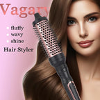 VAGARY 3 in 1 Thermal Brush Set, Heated Round for Blowout Look, Dual Voltage Curling Iron Brush, Ceramic Tourmaline, 3 Detachable Combs, 5 Temperature Settings