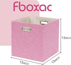 Pink Cube Storage Organizer Bins 13x13x13 Inch, 4 Pack Collapsible Organization - Image 2