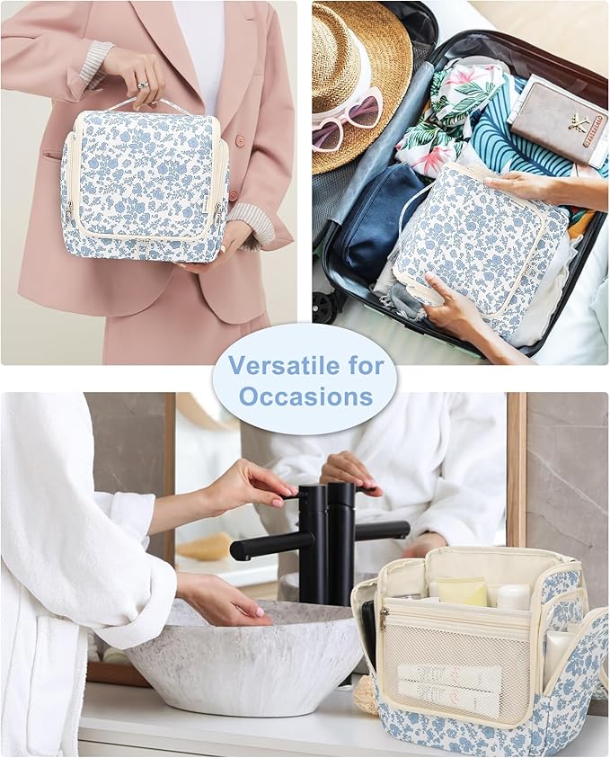 Relavel Hanging Toiletry Bag for Women Travel Makeup Bag Cosmetic Organizer - Image 8