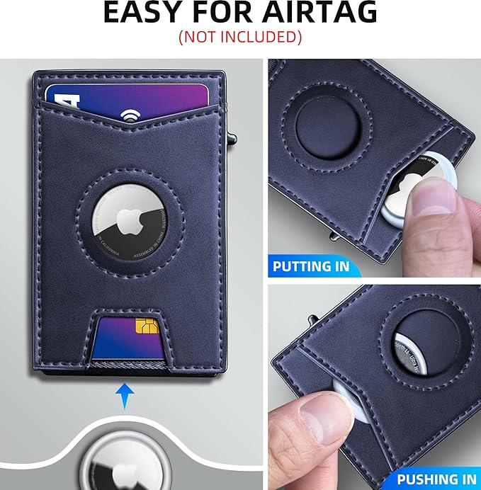 Airtag Wallet for Men, with Money Clip Gift Boxed, Slim Front Pocket Wallet - Image 4