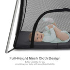 BABY JOY Baby Foldable Travel Crib, 2 in 1 Portable Playpen - Image 9