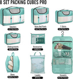 Veken 8 Set Packing Cubes for Travel Essentials, Suitcase Organizer Bags in 4 - Image 2