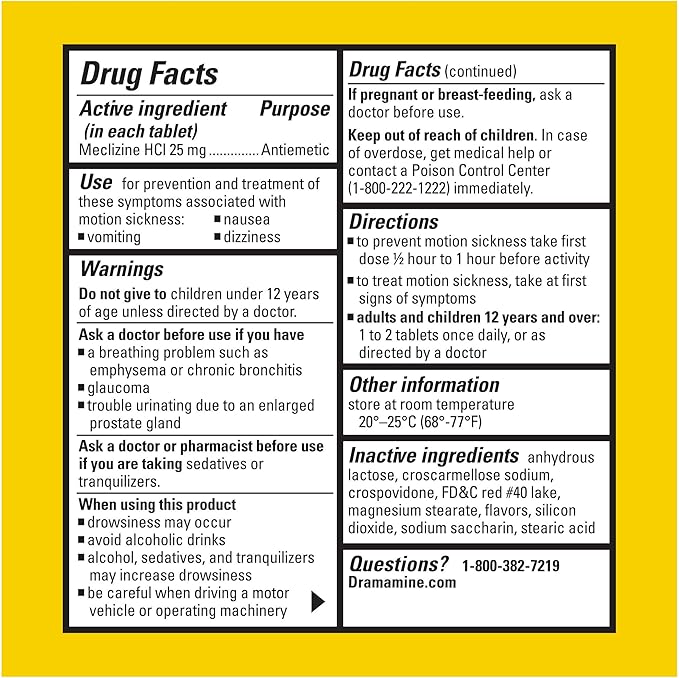 Dramamine Motion Sickness Less Drowsy, Chewables - Image 6