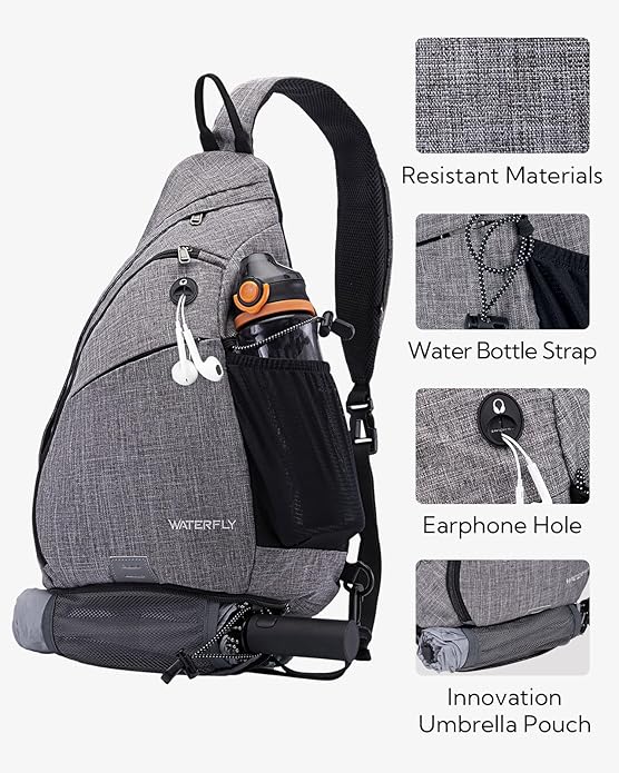 WATERFLY Large Crossbody Sling Bag: Over Shoulder Backpack Daypack Casual Cross - Image 4