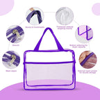 XEWEA Clear Travel Toiletry Bags, 3 Pack TSA Approved Transparent Makeup Bag - Image 2