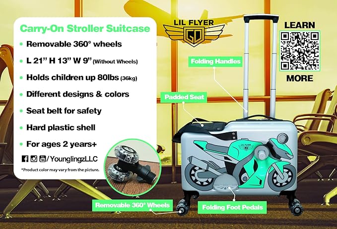 Younglingz LIL FLYER GO Version 2 Ride On Suitcase - Image 9