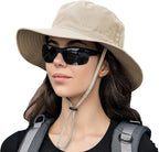 Rosoz Sun Hat for Men Women Boonie Bucket Hat Wide Brim Breathable Cooling - Image 2