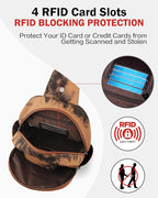 FADEON Large Sling Bag for Women, Leather Crossbody Purse Designer Anti Theft - Image 4