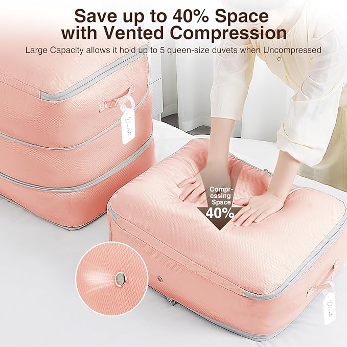 2 Pack Compression Storage Bags - 110L Large Capacity Comforter Storage Bag - Image 3