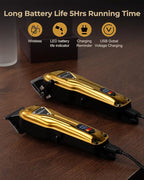 Electric Hair Clippers for Men, Cordless Clipper and Trimmer Set, Clippers for Hair Cutting Kit with Long Battery Life, Hair Grooming Trimmer for Family Kids and Self-Haircut Use