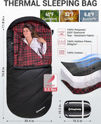 KingCamp Sleeping Bag for Adults, Cold Weather & Warm Extra Wide Big & Tall XL - Image 3