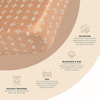 Crane Baby Crib Sheet, Copper Dash Neutral Crib Sheets & Toddler Sheets - Image 2