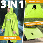 ANYOO Hooded Rain Poncho for Adults Waterproof Lightweight Rain Coat for Men - Image 7