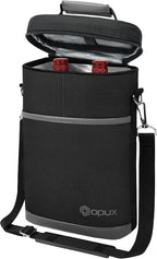 OPUX 2 Bottle Wine Carrier Tote, Insulated Leakproof Wine Cooler Bag, Wine by OPUX